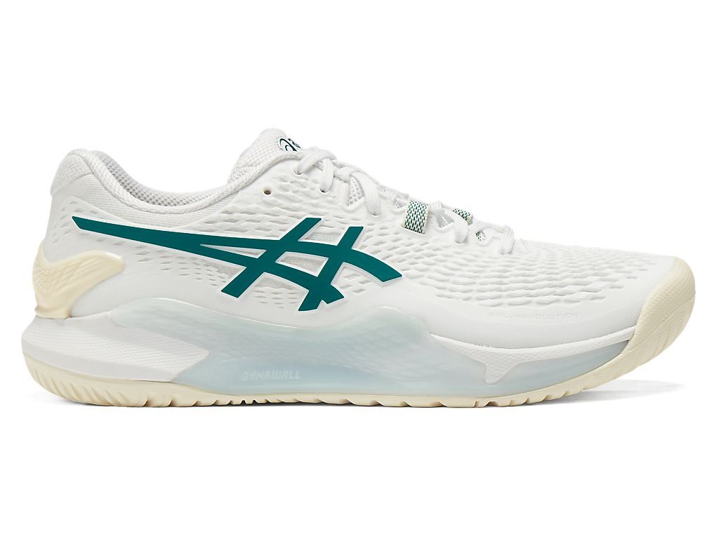 Asics GEL-RESOLUTION 9 男網球鞋 溫網配色 （白/綠）1041A435-101