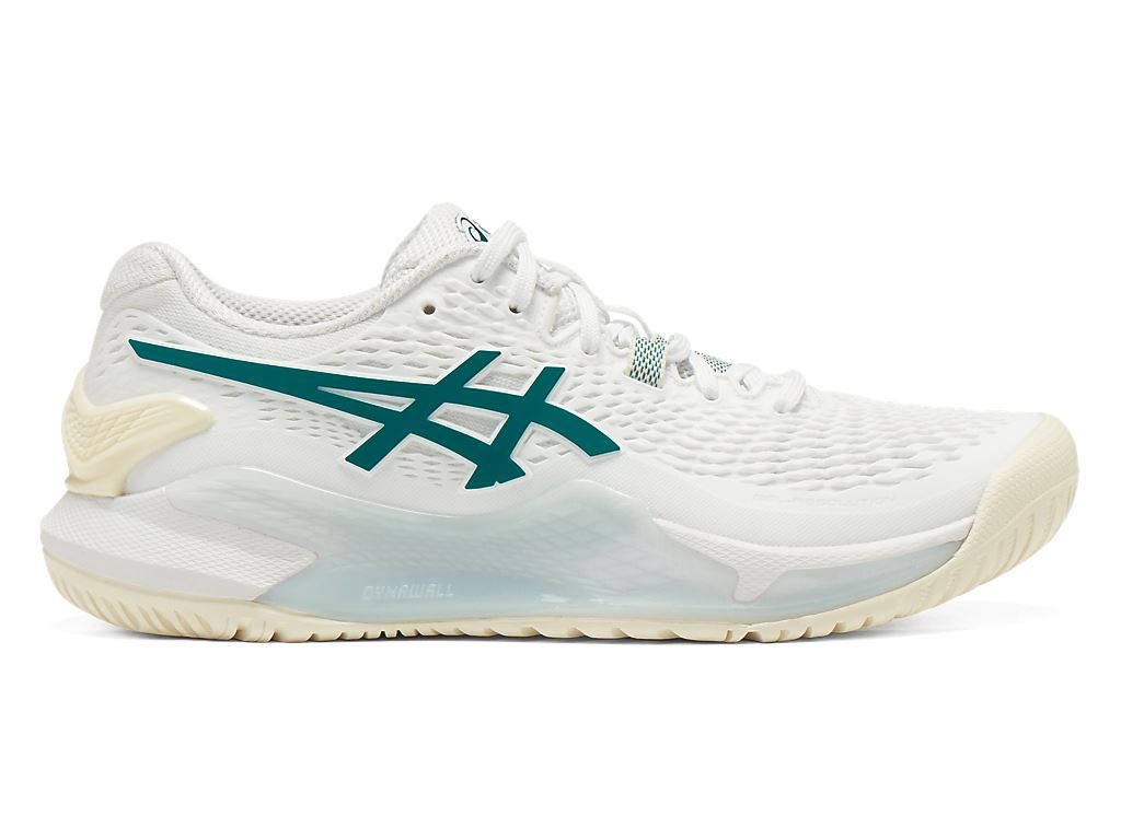 Asics 女網球鞋 Resolution 9 （白/青綠） 1042A246-101 溫網
