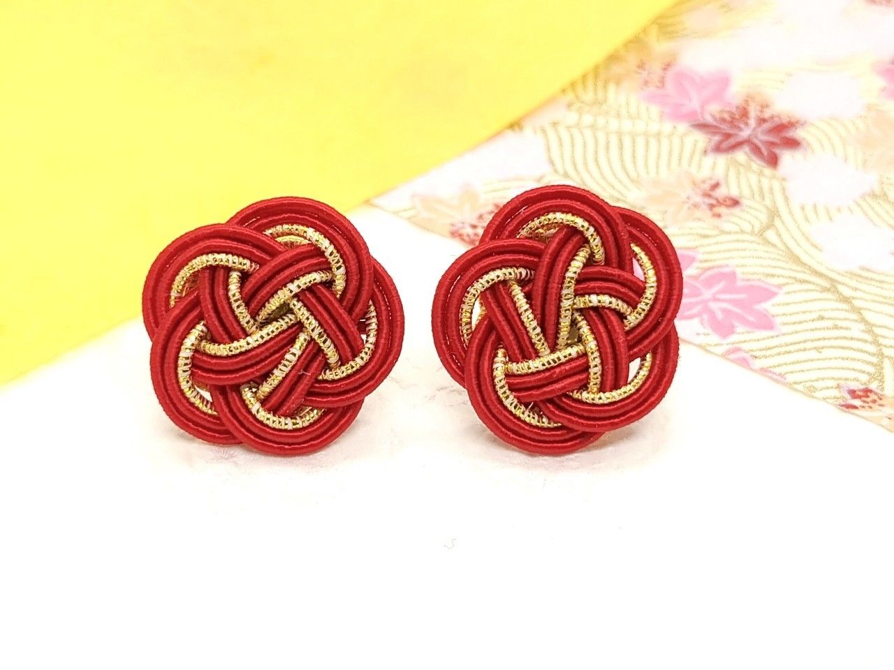 梅花結び 赤金交織