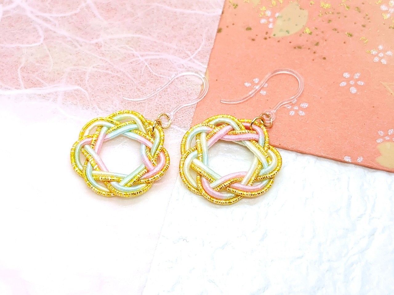 相生相老結び　粉彩交織