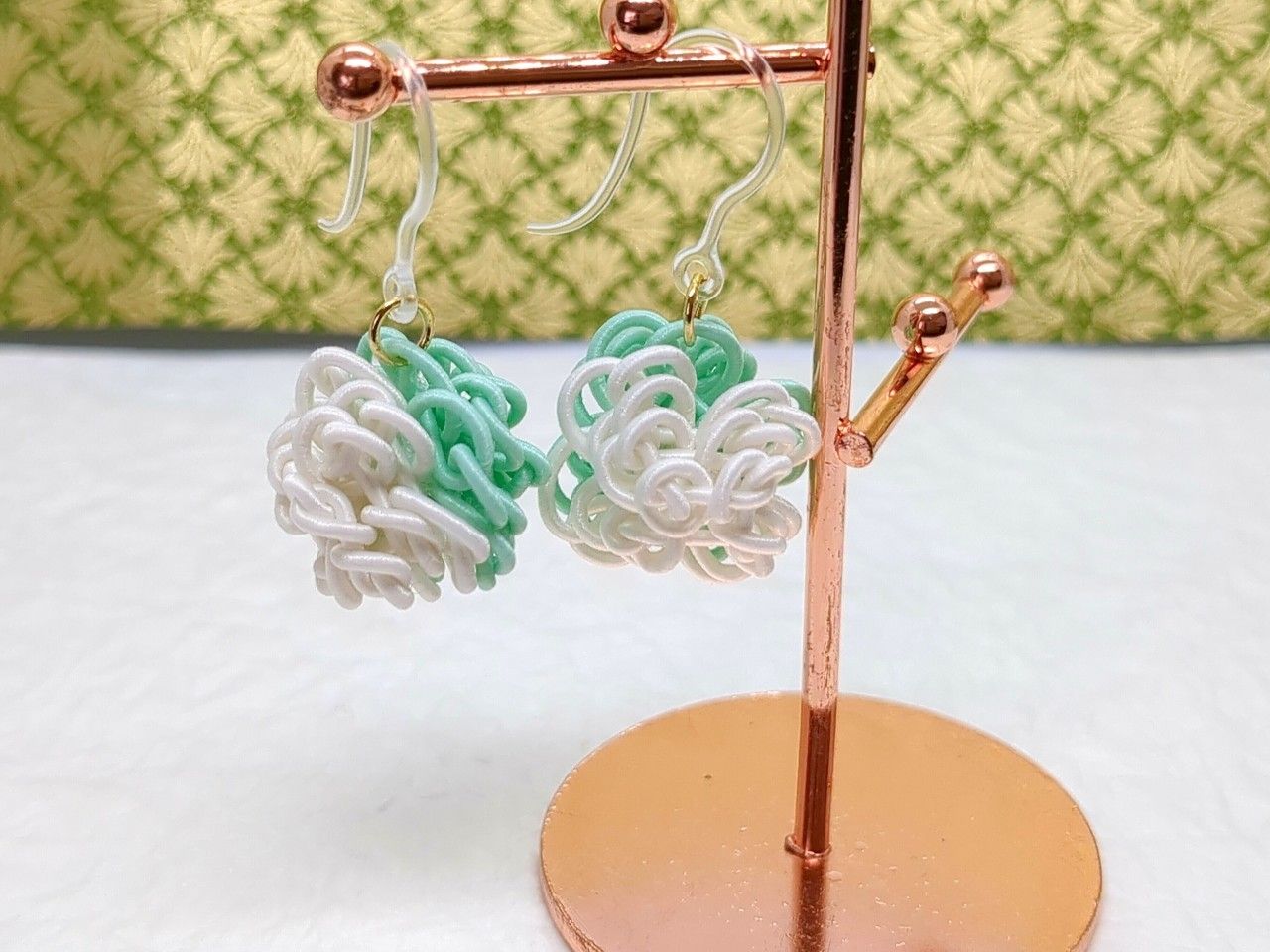 松福水引結び 　綠白交織