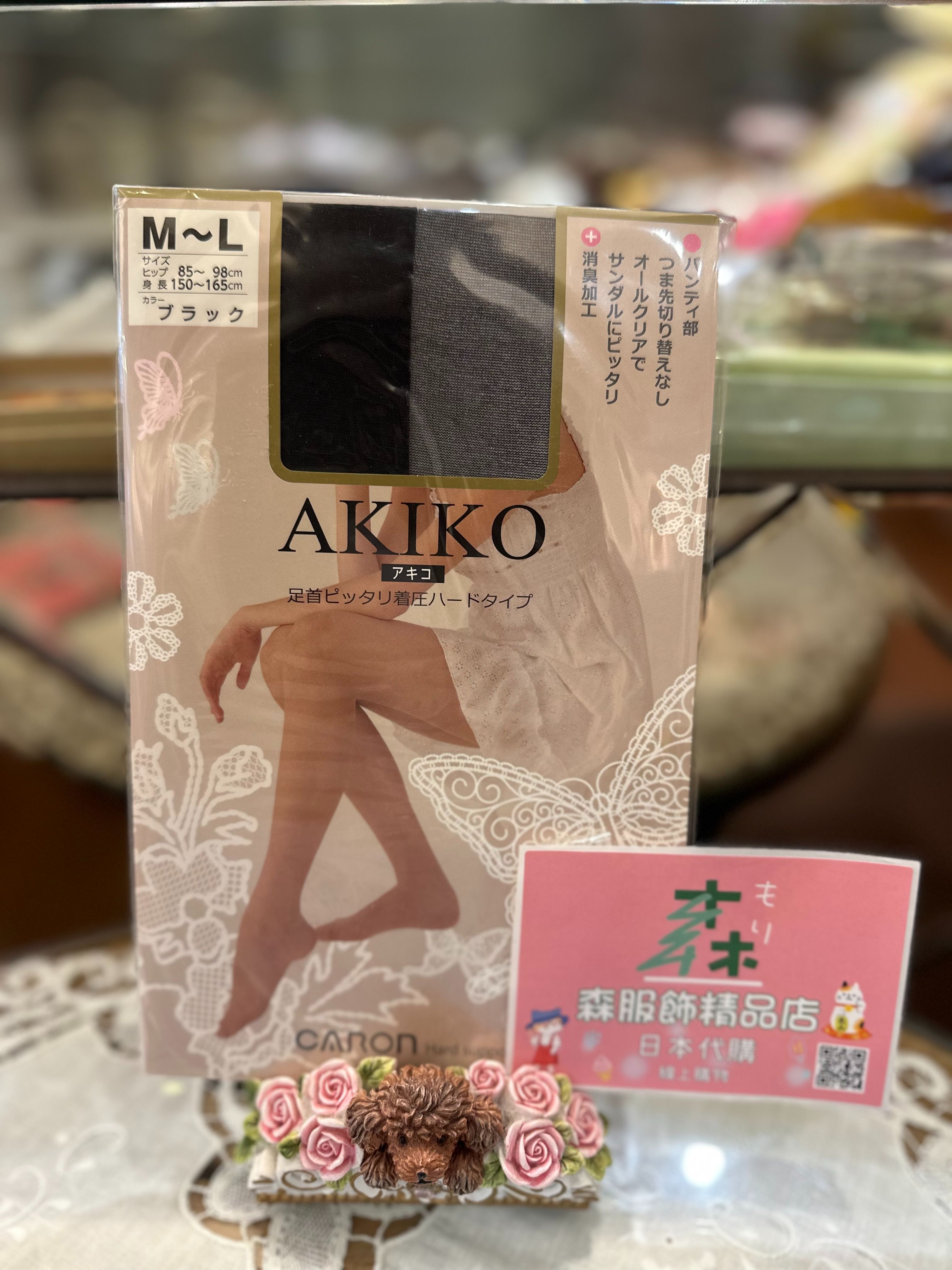 日本製 階段式壓著透膚絲襪 黑色 M~L