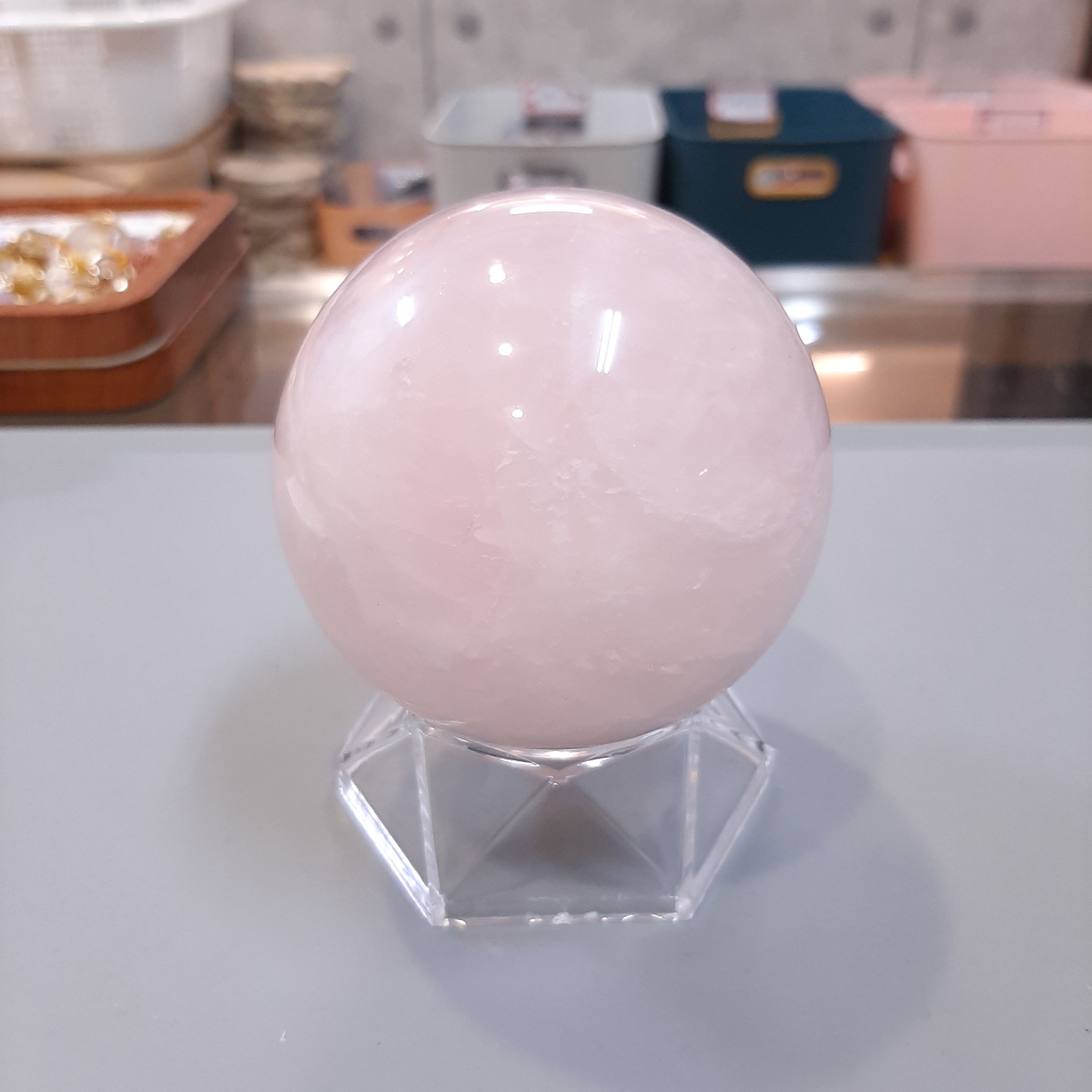 粉水晶球79mm