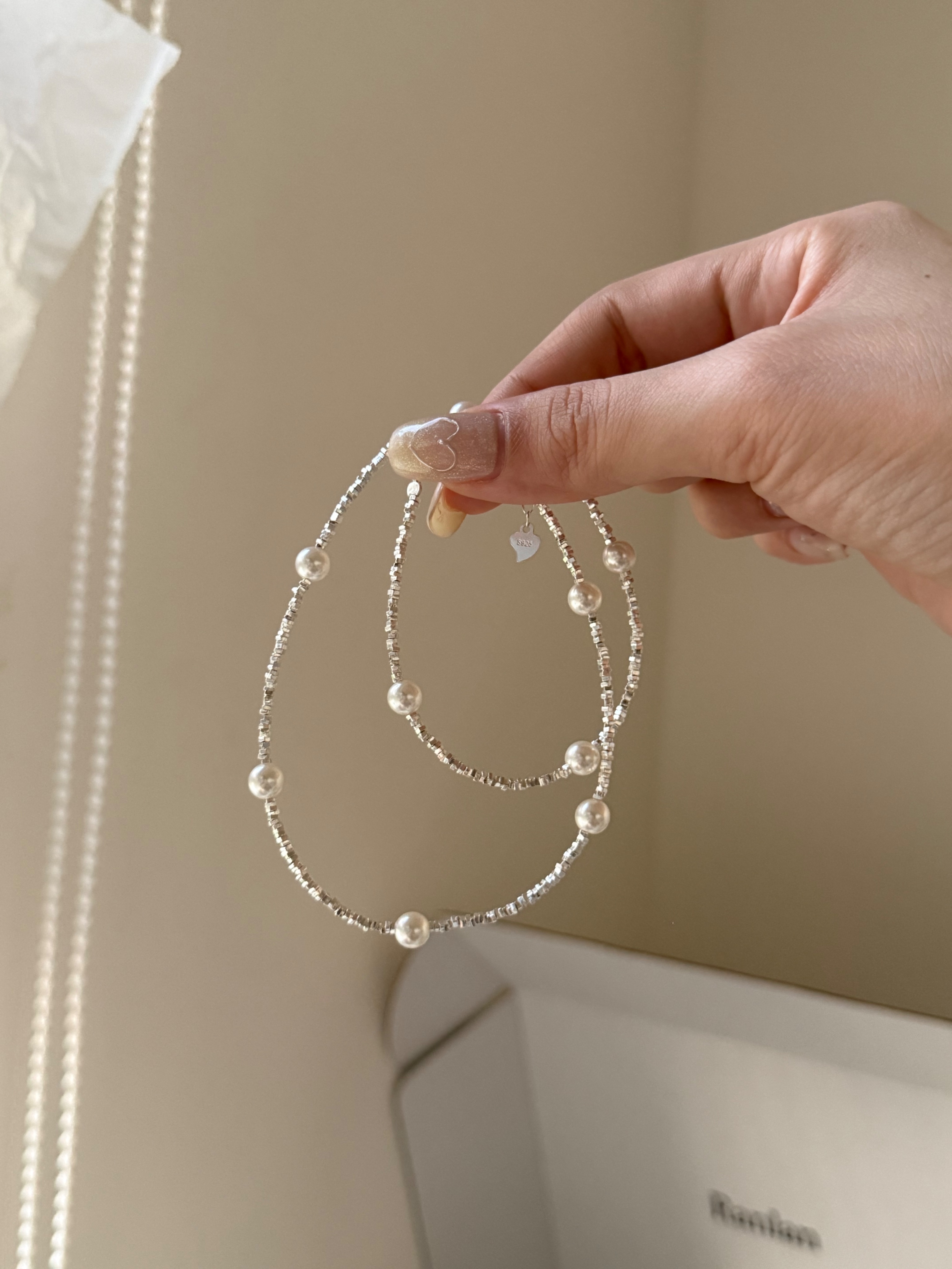 「預購」Moonlit Pearl Necklace 月光珍珠鏈｜純銀珍珠項鍊