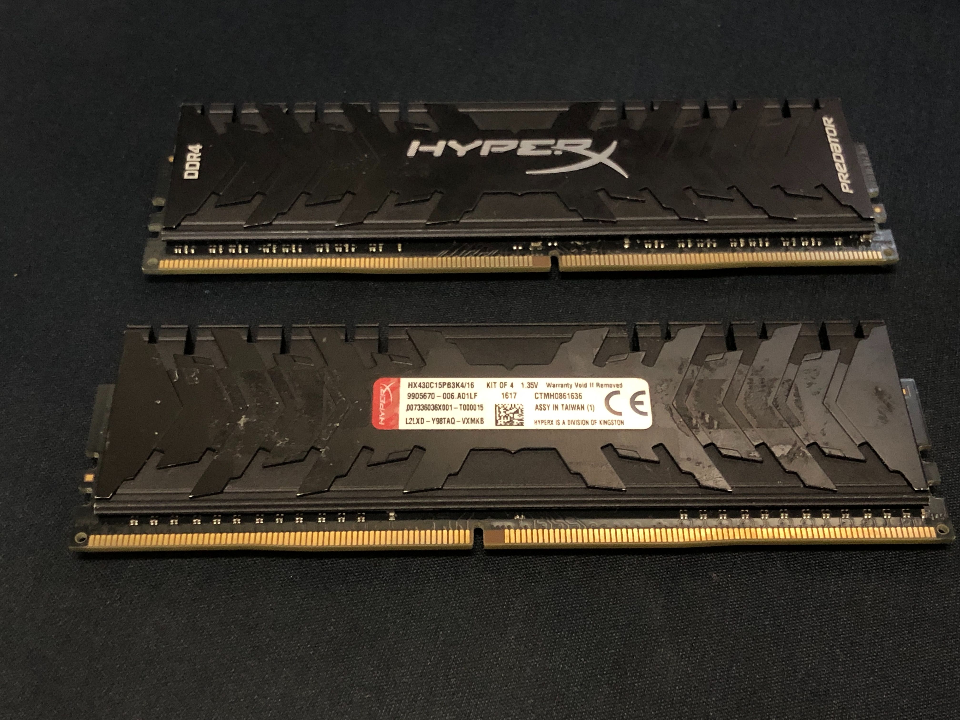 HyperX Predator Memory Black - 16GB Kit*（4x4GB） - DDR4 3000M