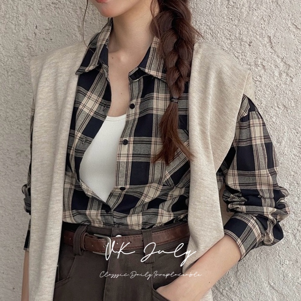 𝑽𝑲 𝑱𝒖𝒍𝒚｜秋日氛圍格紋襯衫