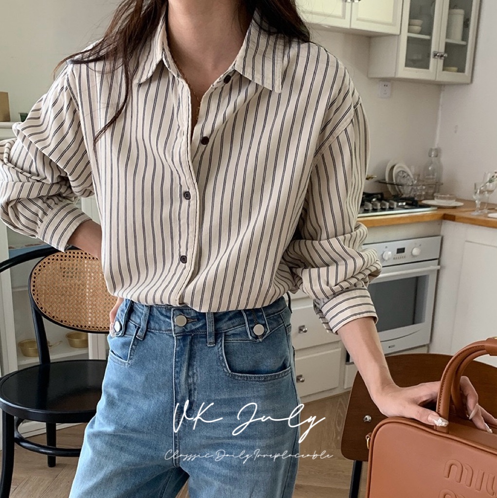 𝑽𝑲 𝑱𝒖𝒍𝒚｜歐膩直條紋襯衫（3 colors）