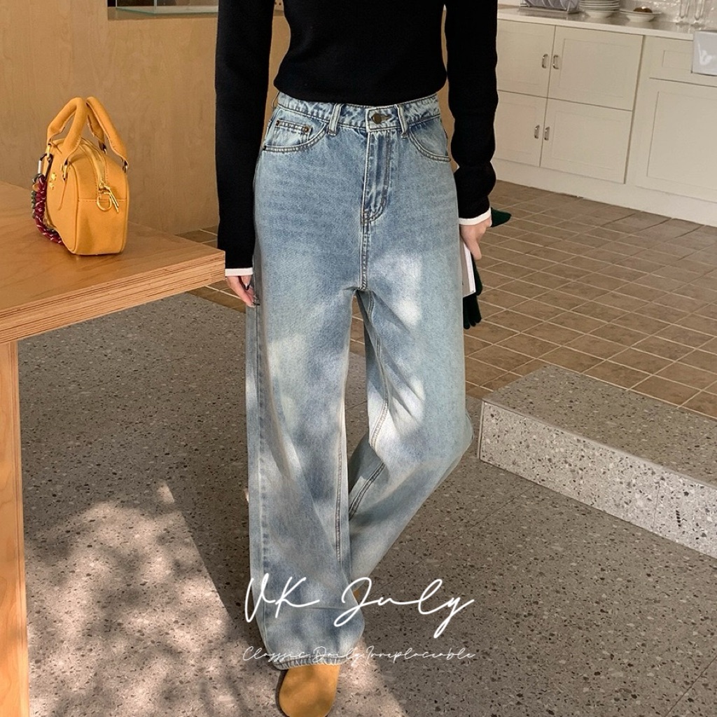 𝑽𝑲 𝑱𝒖𝒍𝒚｜歐膩長腿窄版直筒牛仔褲