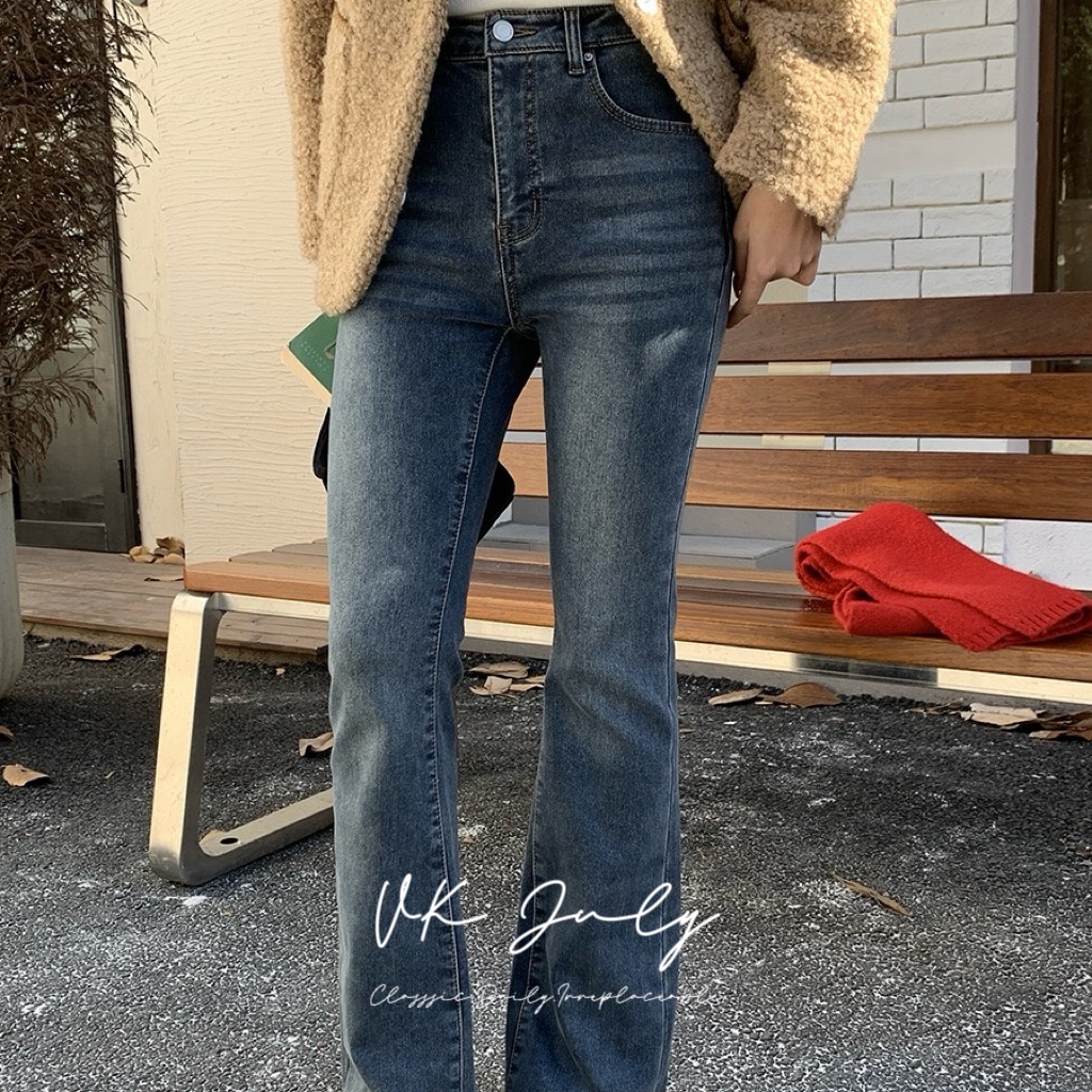 𝑽𝑲 𝑱𝒖𝒍𝒚｜漫畫腿直筒微喇叭褲（2 colors）