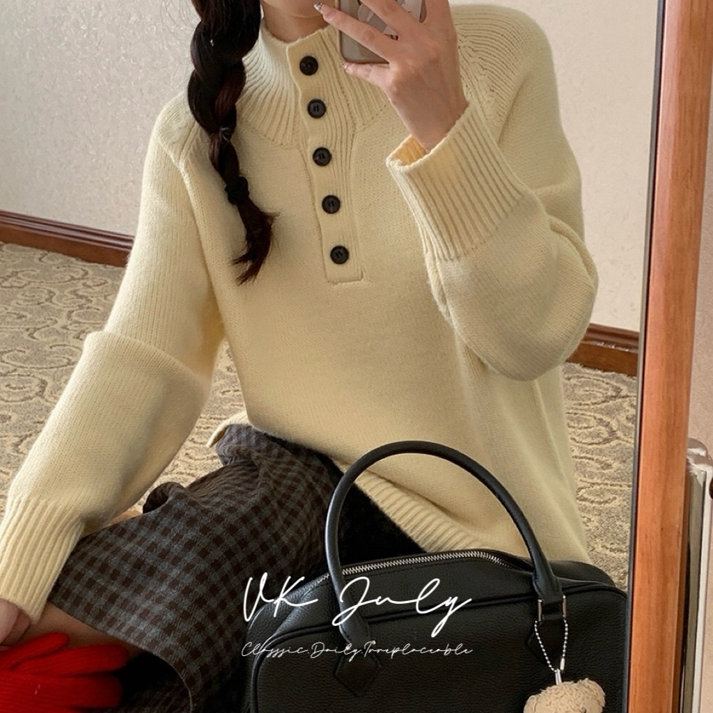 𝑽𝑲 𝑱𝒖𝒍𝒚｜休閒系半高領針織毛衣（4 colors）