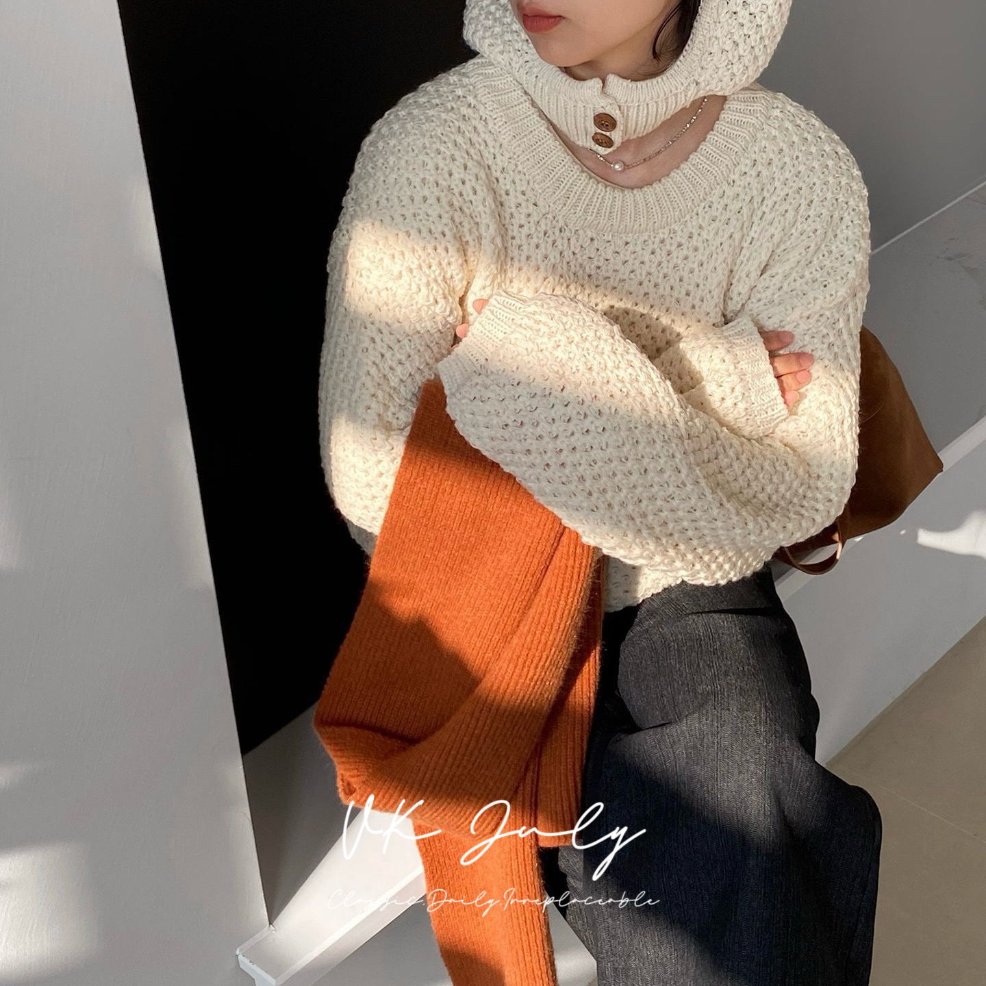 𝑽𝑲 𝑱𝒖𝒍𝒚｜小紅帽鏤空針織毛衣（3 colors）