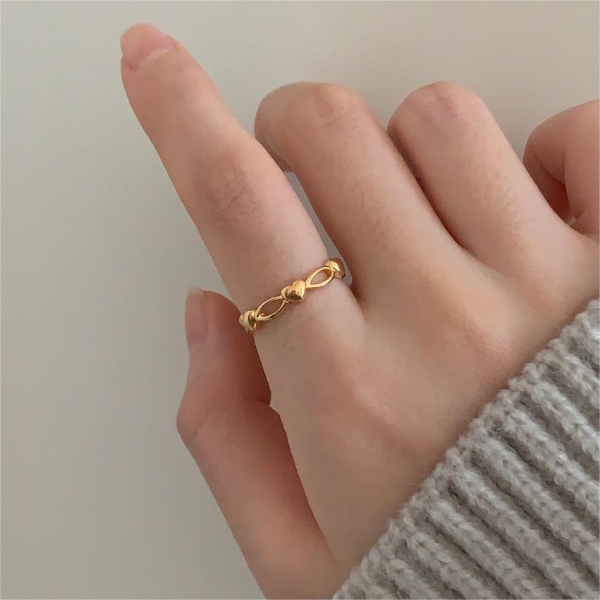 預購💗𝟗𝟐𝟓純銀 竹節愛心戒指