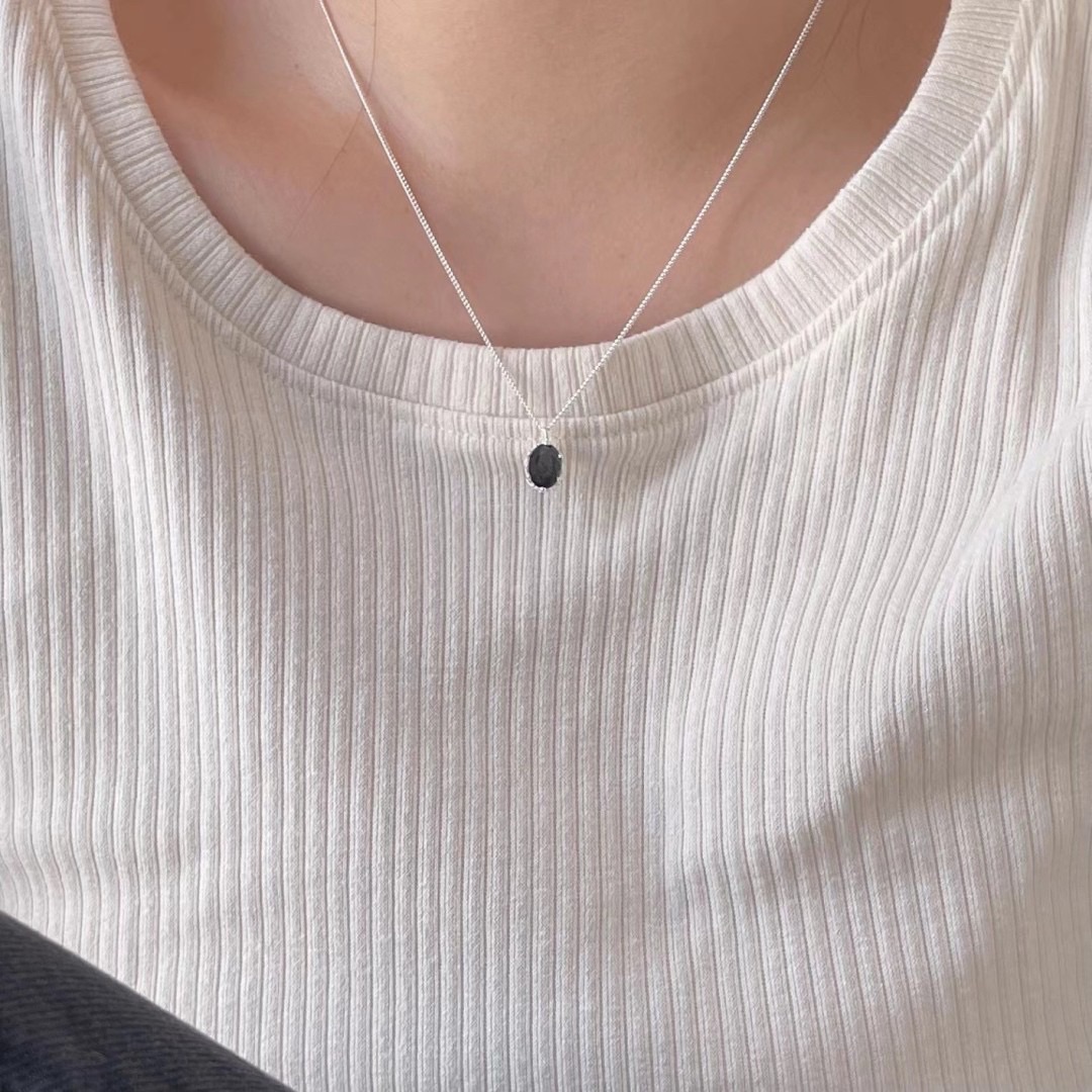 預購💗𝟗𝟐𝟓純銀 黑鑽項鍊