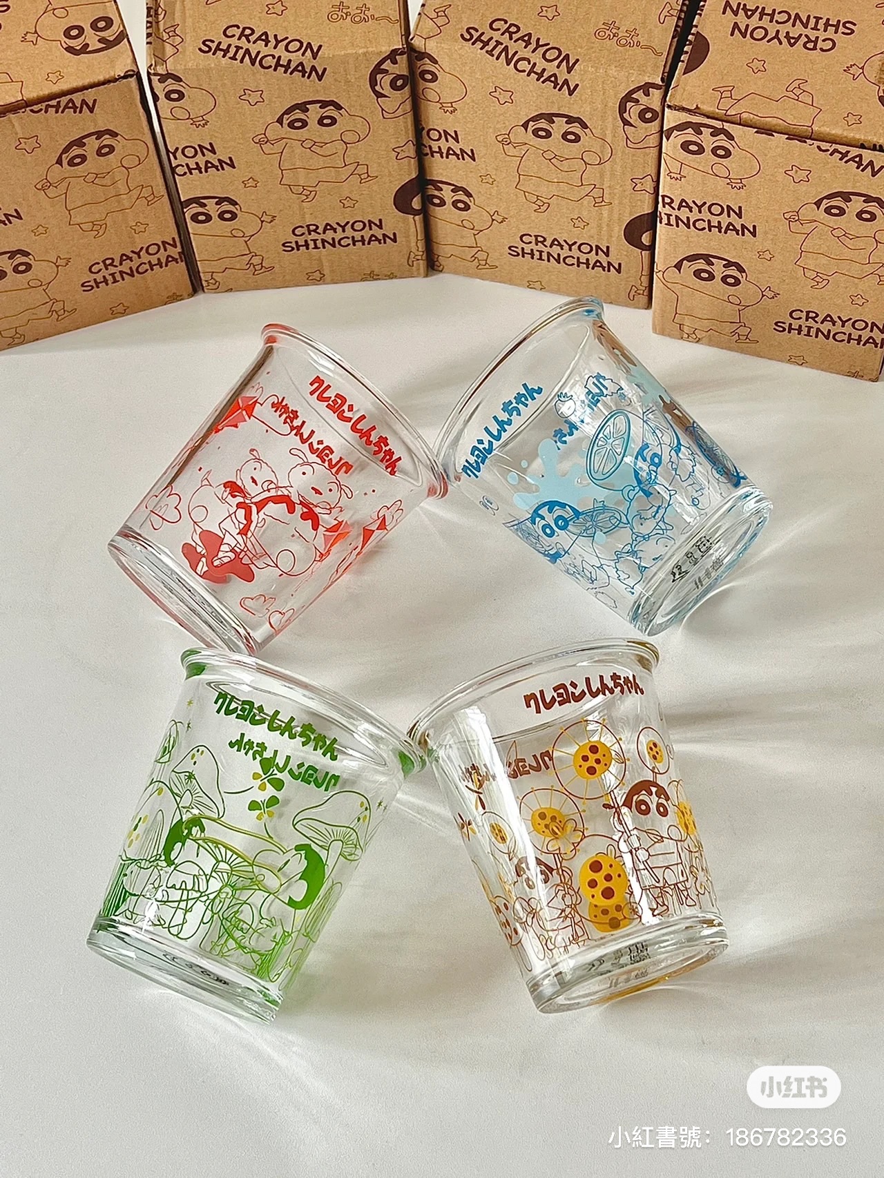蠟筆小新ins風玻璃杯