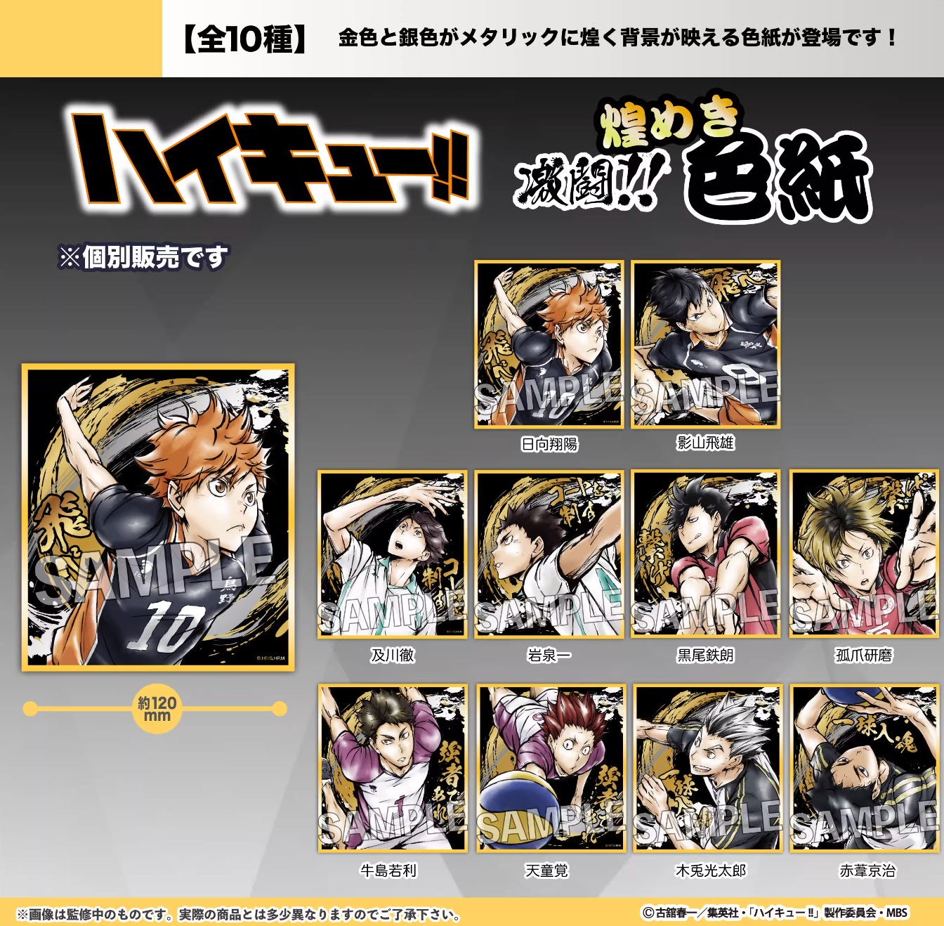 現貨 排球少年 激鬥色紙 售完不補