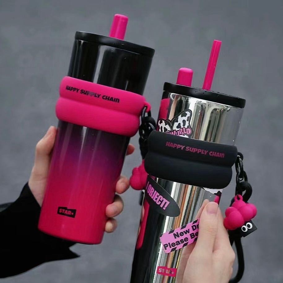 不鏽鋼710ml吸管水壺