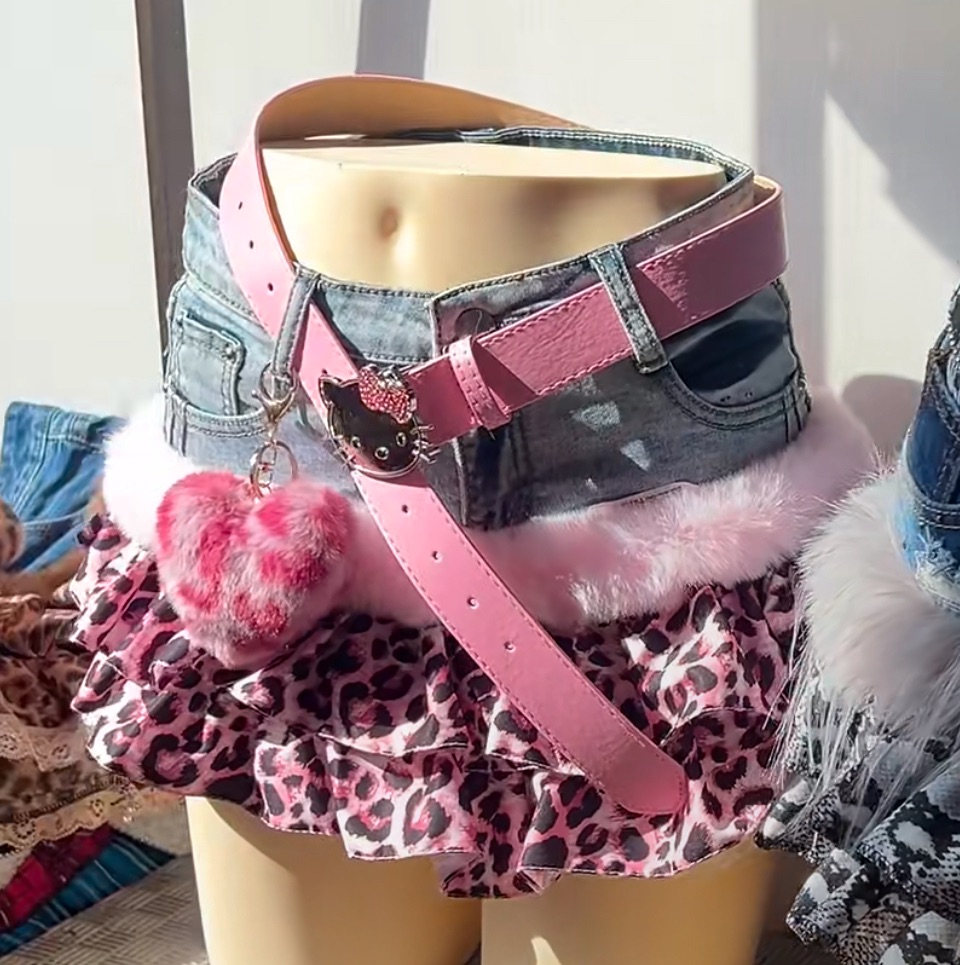 牛仔拼接百褶裙【加州辣妹】尺寸可訂製