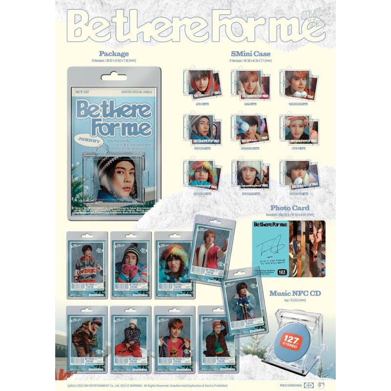 NCT 127 冬專 Be there for me SMini版 封面馬克Mark 在玹小卡