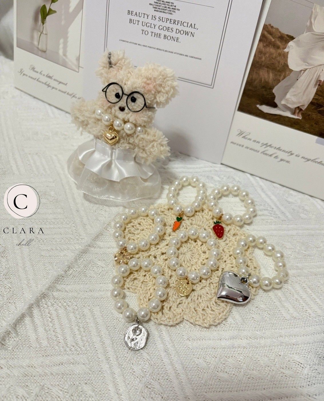 韓國流行手工製作毛料娃娃/娃娃項鍊