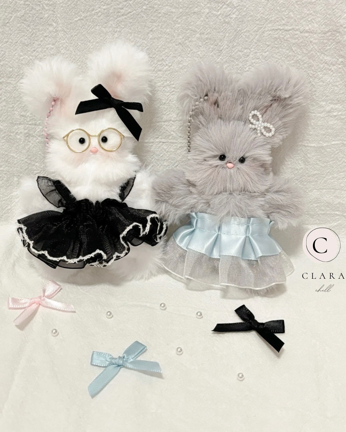 韓國流行手工製作毛料娃娃/包包吊飾/長毛款