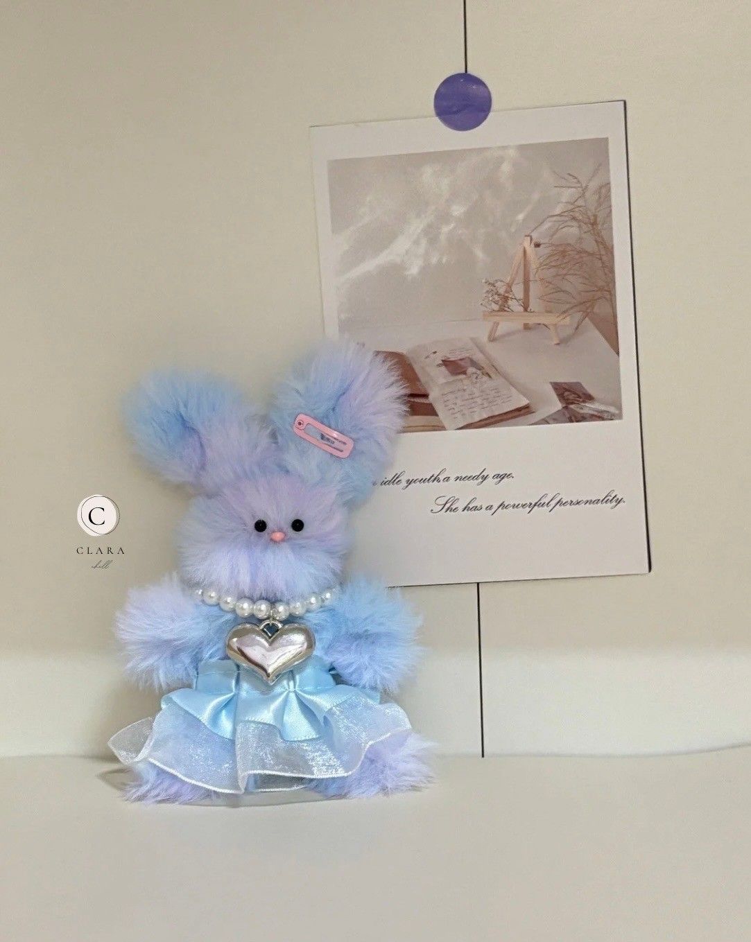 韓國流行手工製作毛料娃娃/包包吊飾/華麗漸層兔