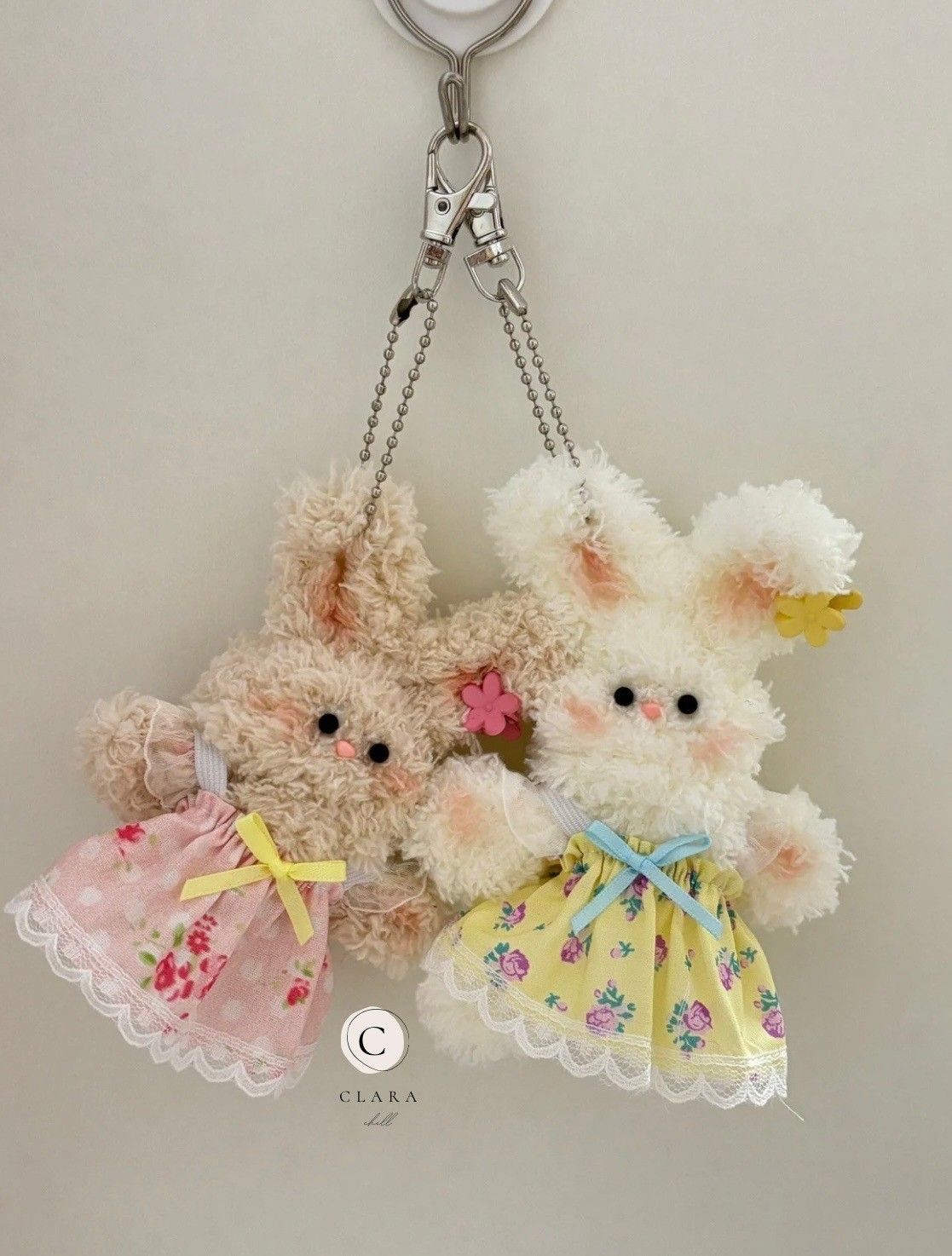 韓國流行手工製作毛料娃娃/包包吊飾/夢幻系小兔