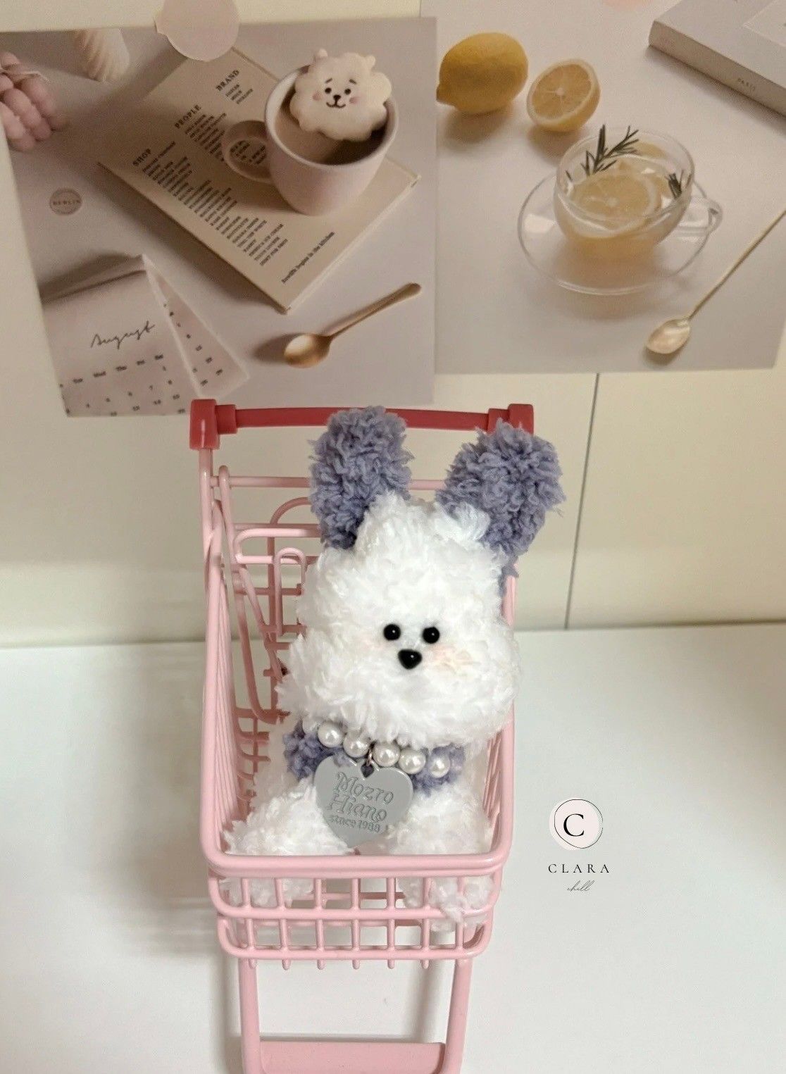 韓國流行手工製作毛料娃娃/包包吊飾/長耳狗狗款