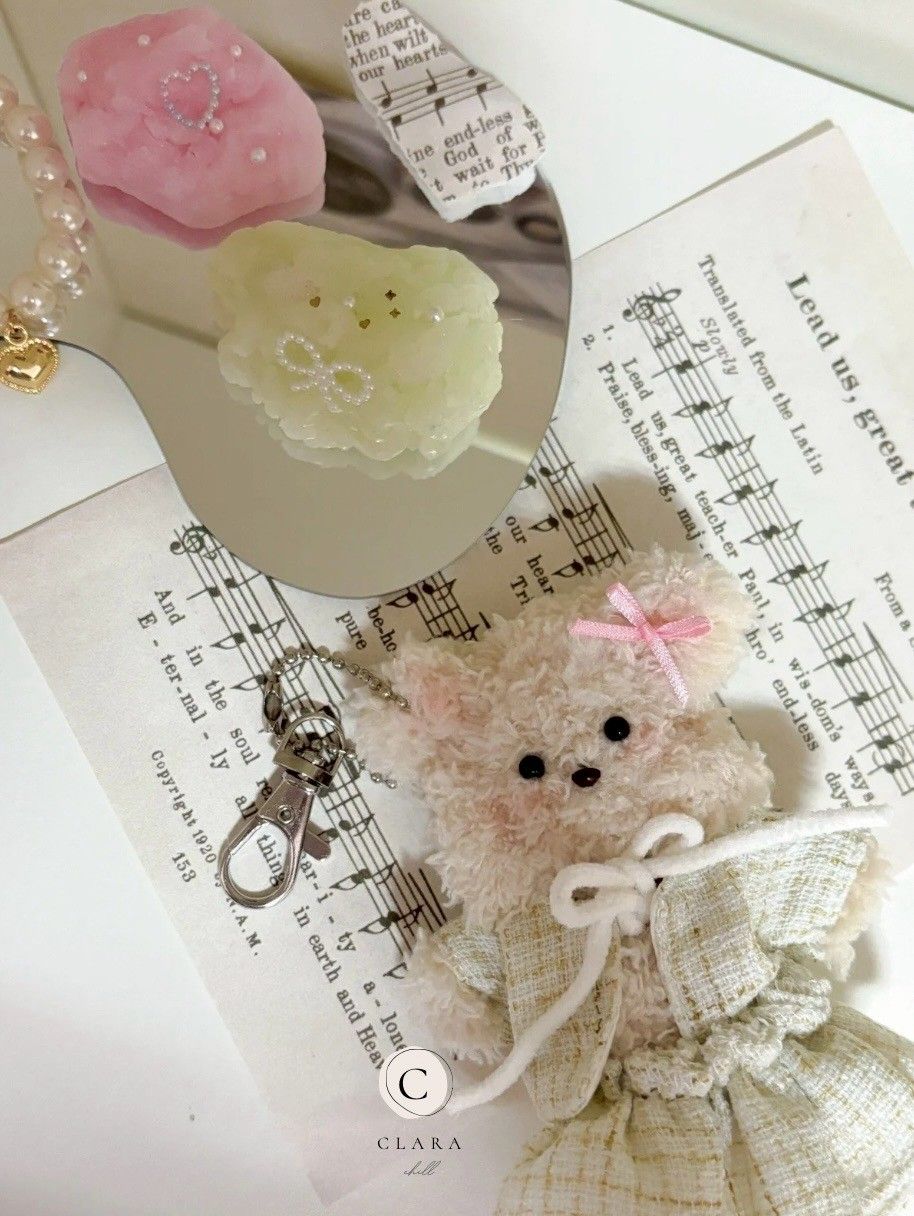 韓國流行手工製作毛料娃娃/包包吊飾/復古奢華熊