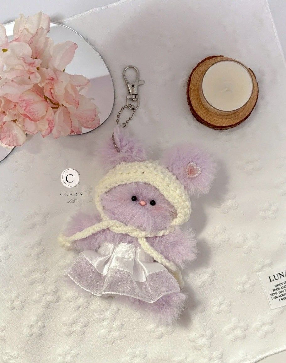 韓國流行手工製作毛料娃娃/包包吊飾/夢幻雲朵兔