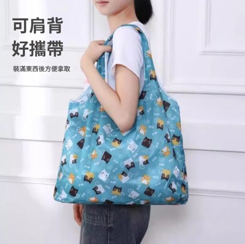 貓貓狗狗環保購物袋/手提袋/可收納/可收成球的環保購物袋