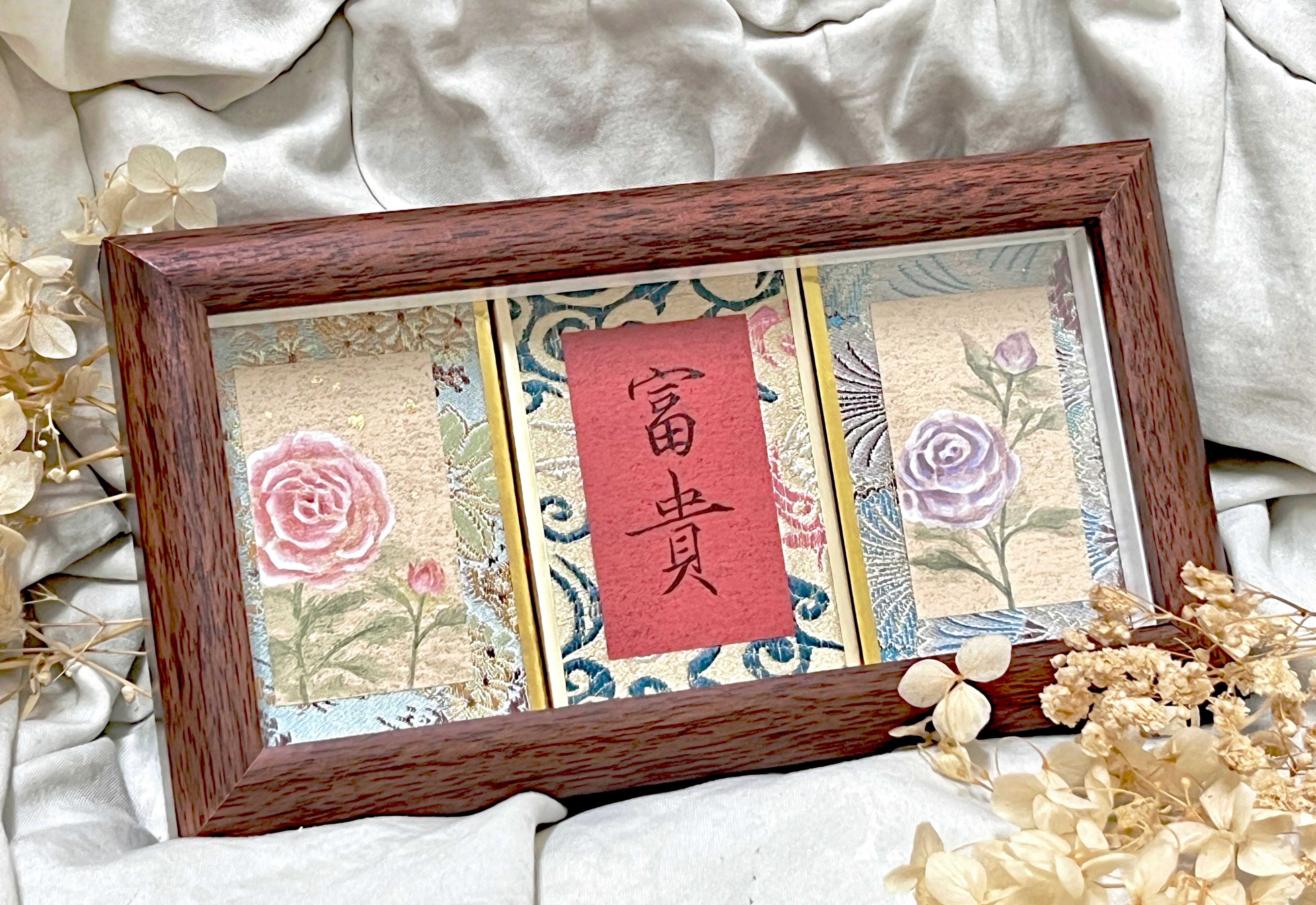 原創手繪開運相框擺件