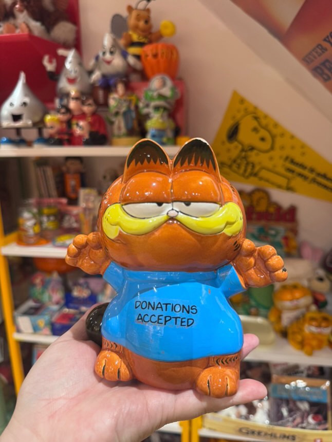 加菲貓陶瓷存錢筒老物