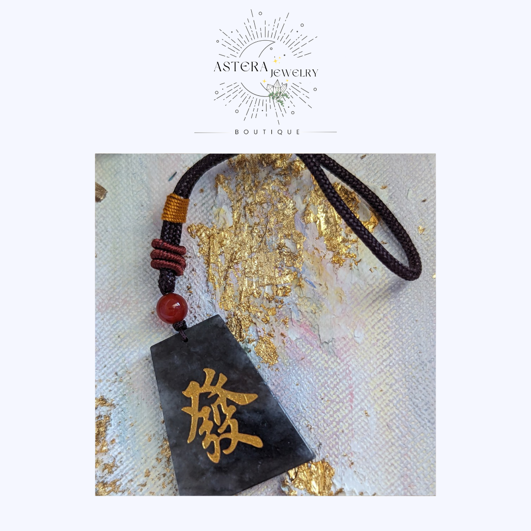 天然緬甸A貨翡翠~烏雞發財牌（發牌吊飾）