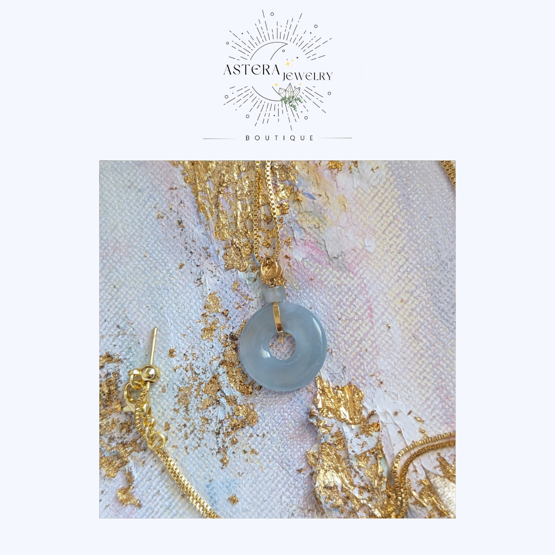 天然緬甸A貨翡翠~冰晴平安扣（18K金扣頭，項鍊）