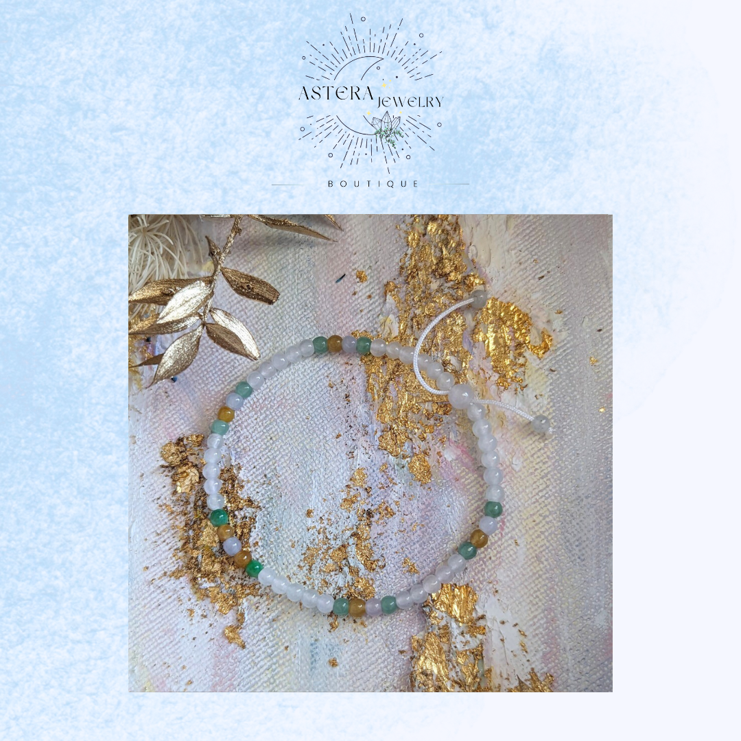 天然緬甸A貨翡翠~冰靈多寶小米珠手鍊