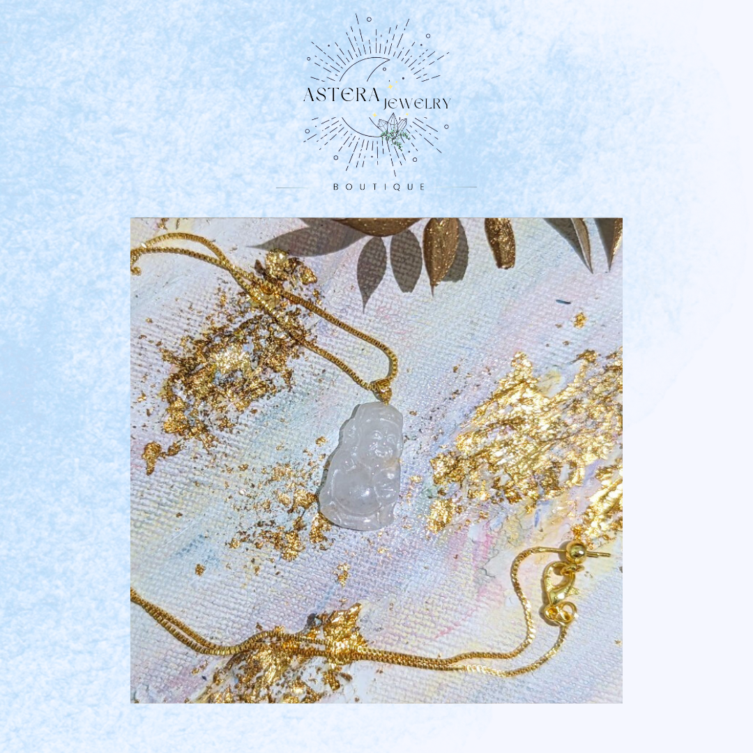 天然緬甸A貨翡翠~冰寶寶財神（18K金扣頭，項鍊）