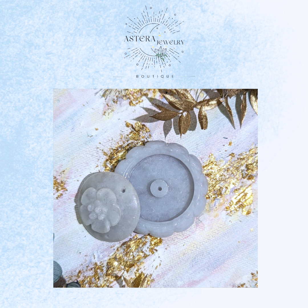 瑕疵特賣!! 天然緬甸A貨翡翠~淺紫花香爐（蓋子有一點小磕損）