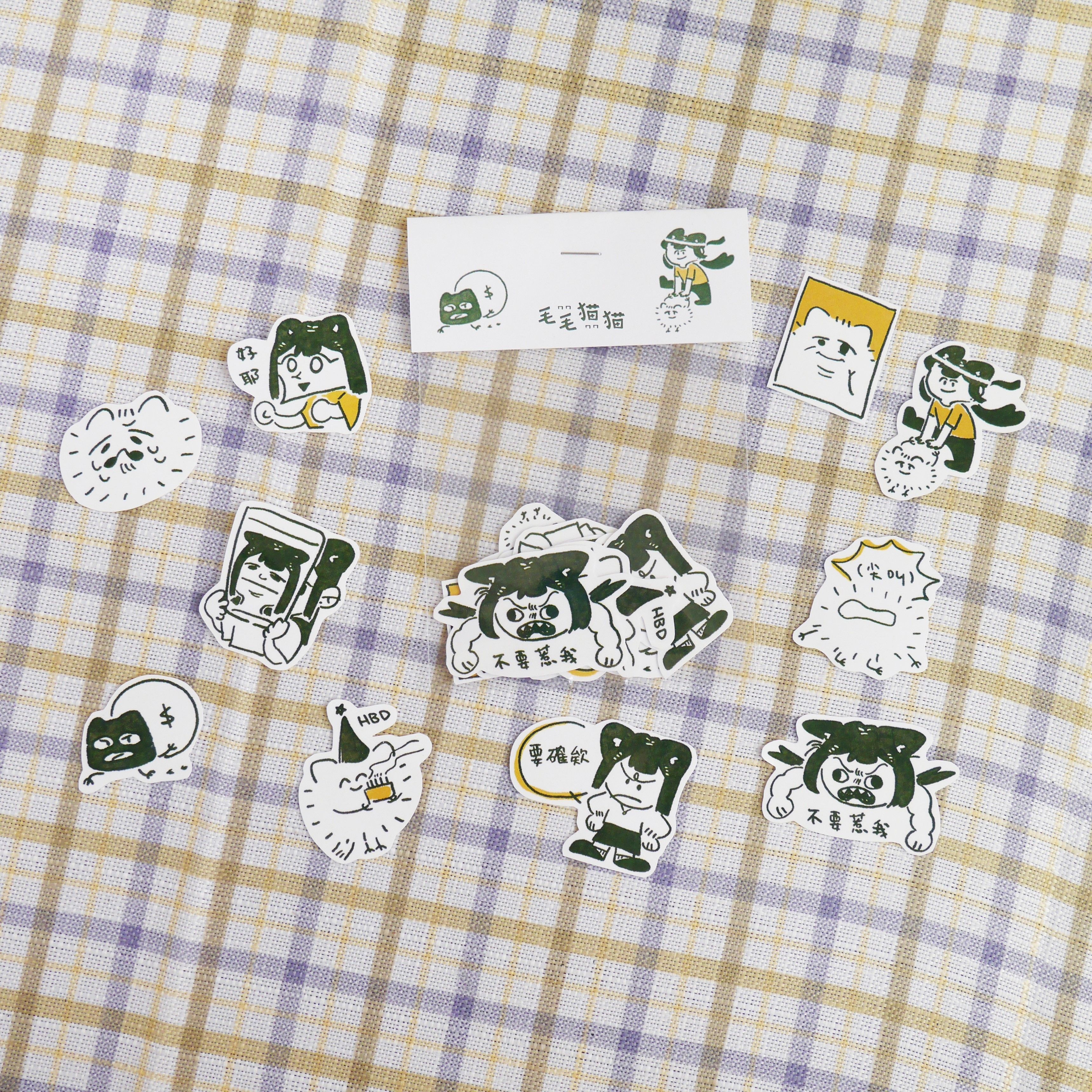 ✸毛毛貓貓✸ 怪怪的_防水全斷貼紙