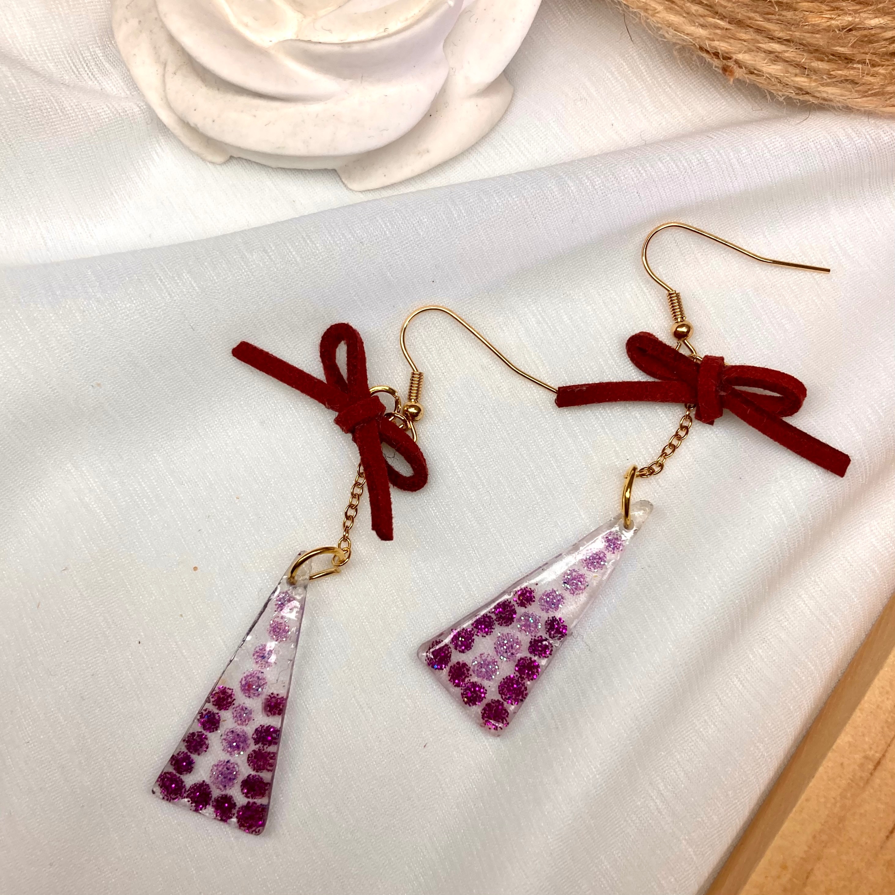 蝴蝶結幾何耳環（耳針請備註）