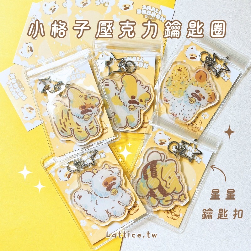 ✿小格子|壓克力雙面鑰匙圈✿