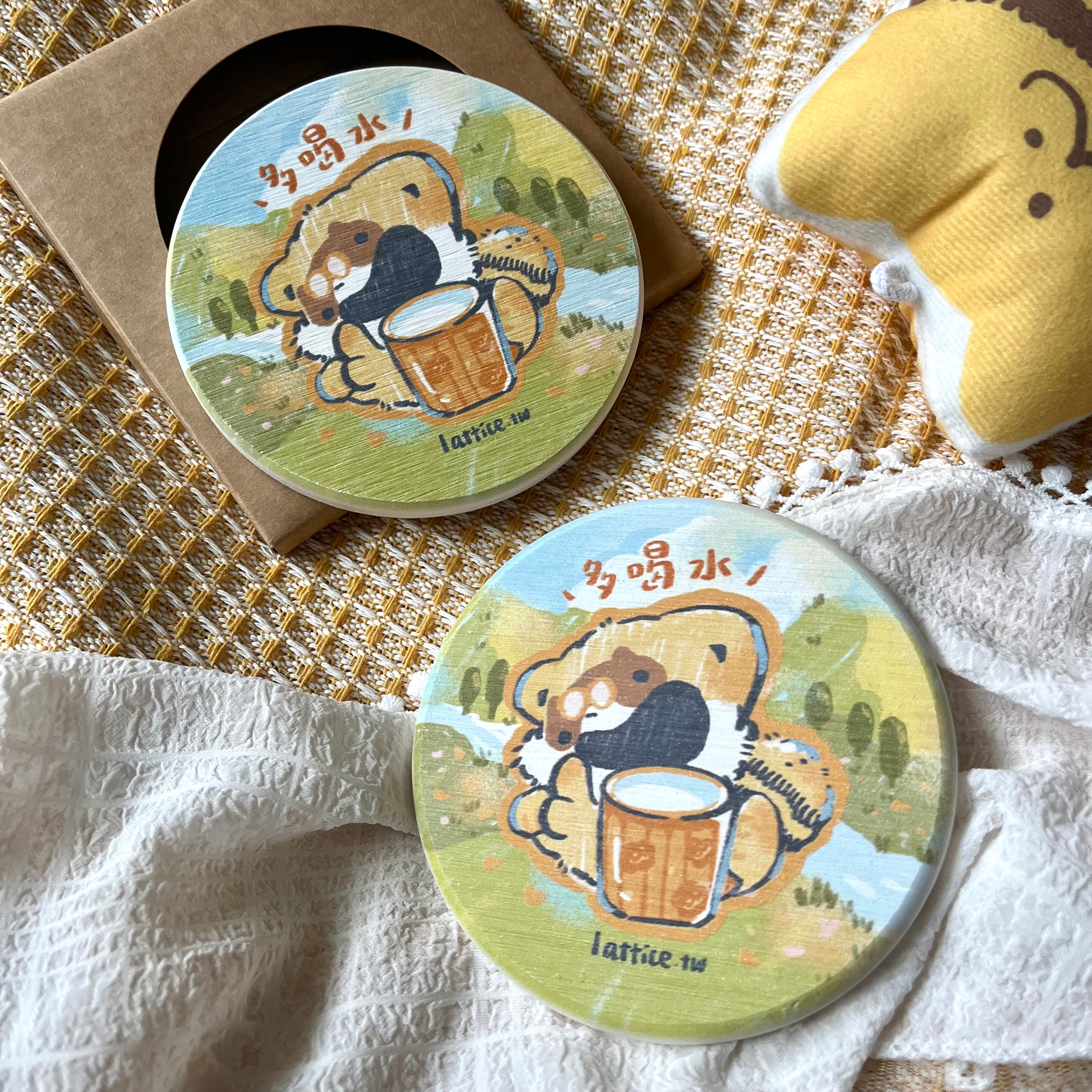 𝜗𝜚多喝水｜硅藻土吸水杯墊𝜗𝜚