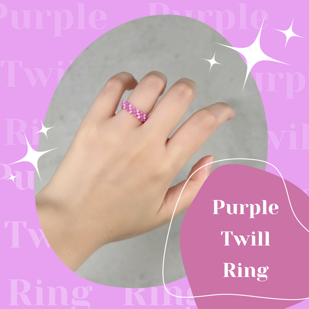 colorbump Y2K 果凍感 斜紋串珠戒指-紫