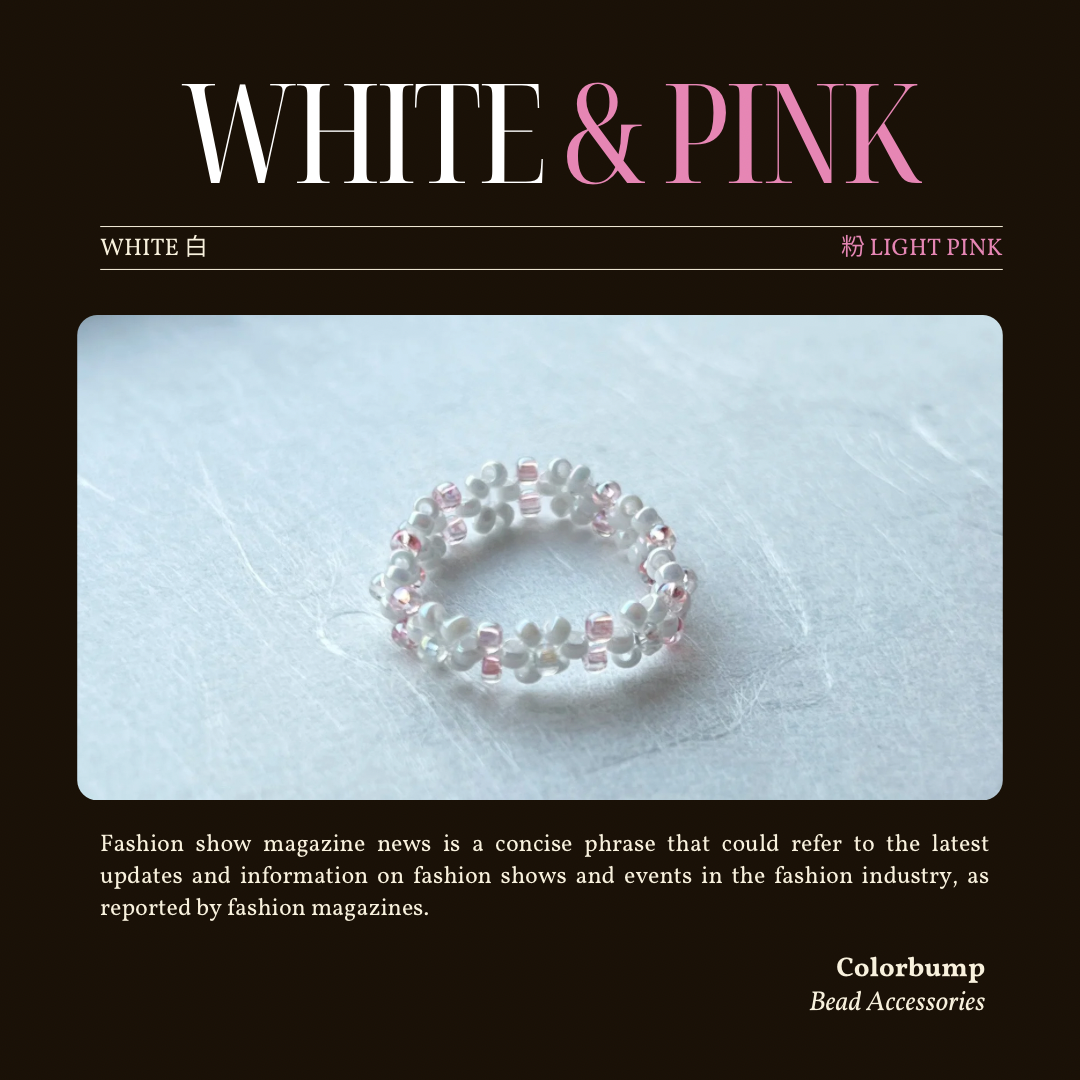 colorbump 氣質俏皮小白花串珠戒指-粉