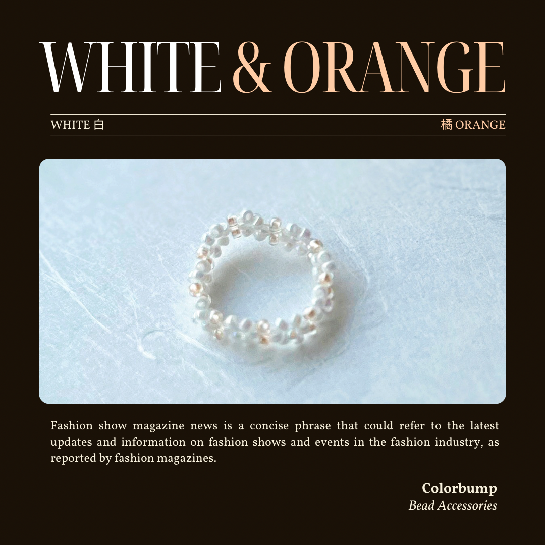 colorbump 氣質俏皮小白花串珠戒指-橘
