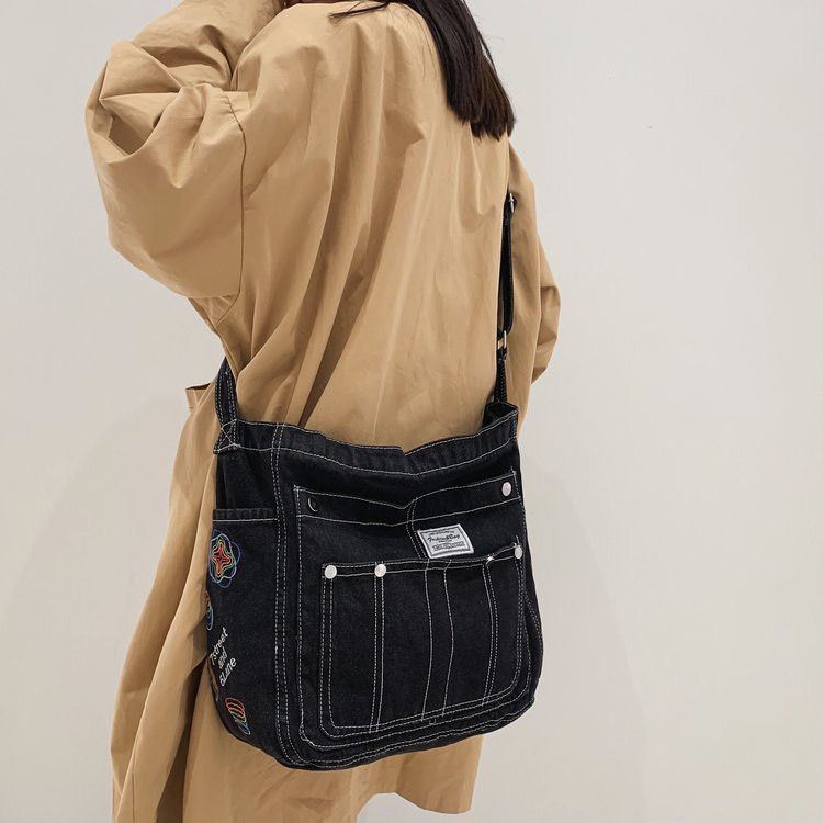 Autun | 美式復古 刺繡牛仔包（插圖款）