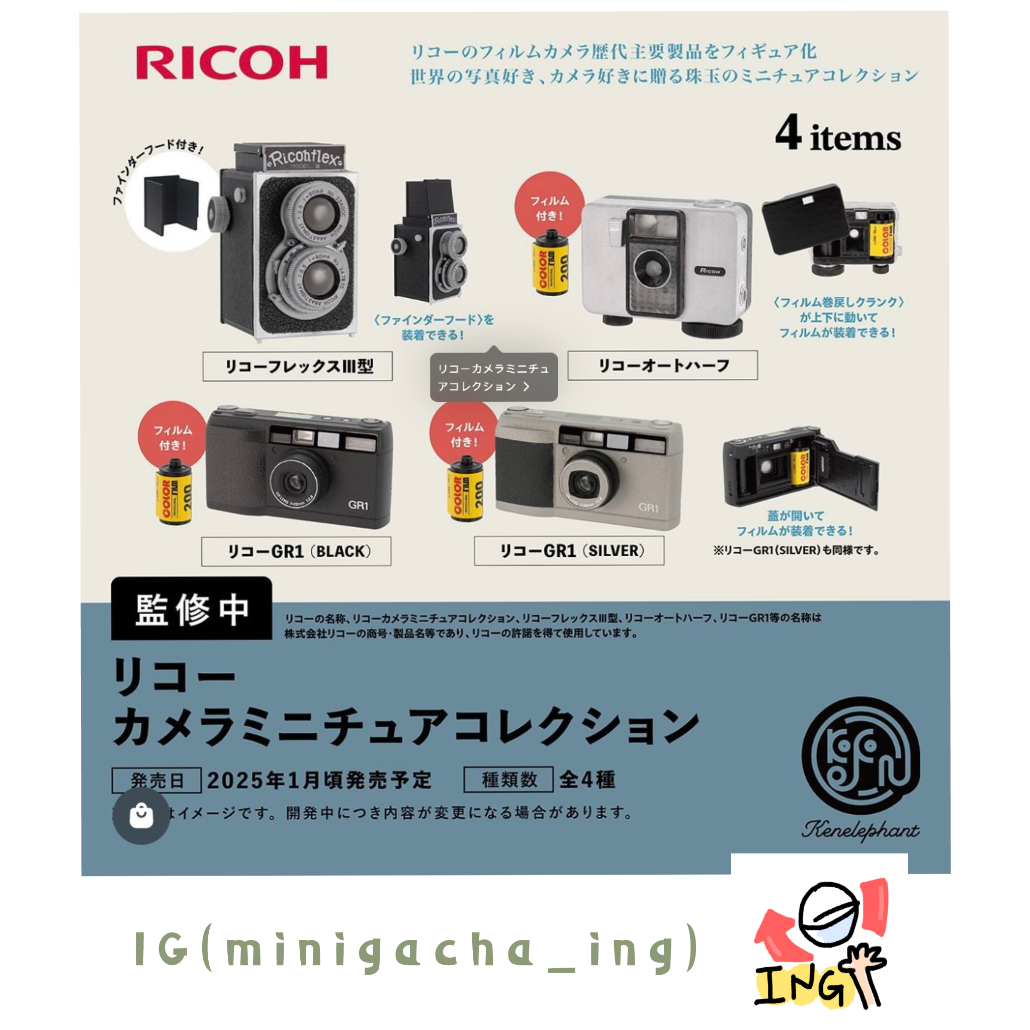 Kenelephant Ricoh相機模型（全套4款）