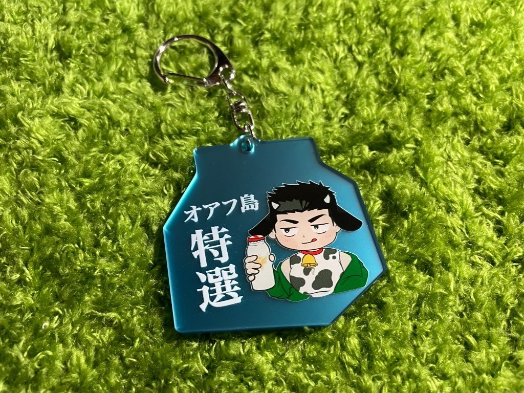 勇氣爆發-淺藍鏡面乳牛勇壓克力吊飾
