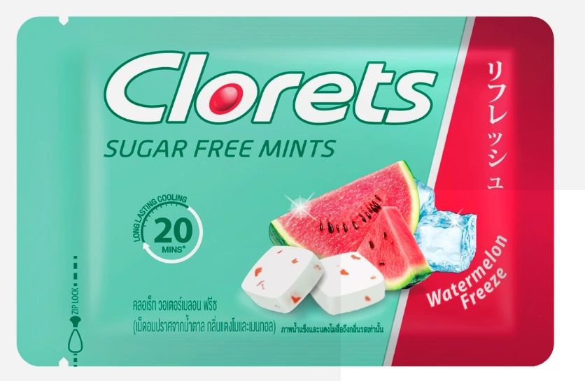 泰國 711必買 Clorets 西瓜 薄荷 無糖 喉糖 涼糖
