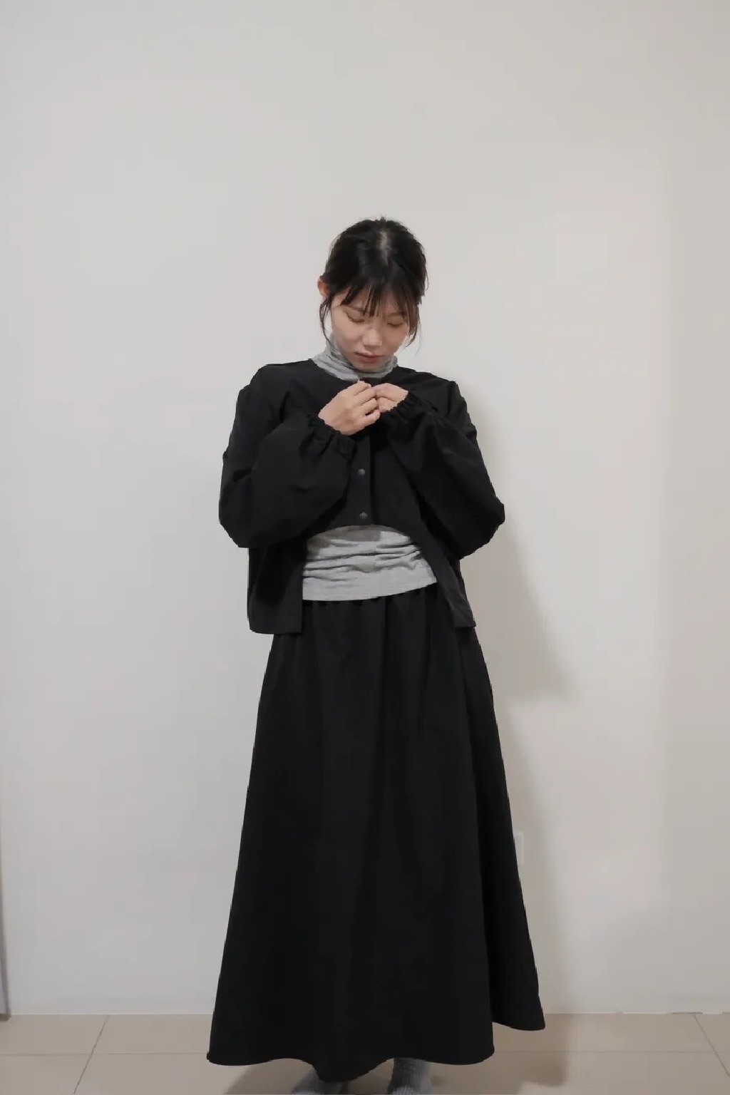 [Sale］設計師款 兩穿外套+傘狀縮腰裙 set
