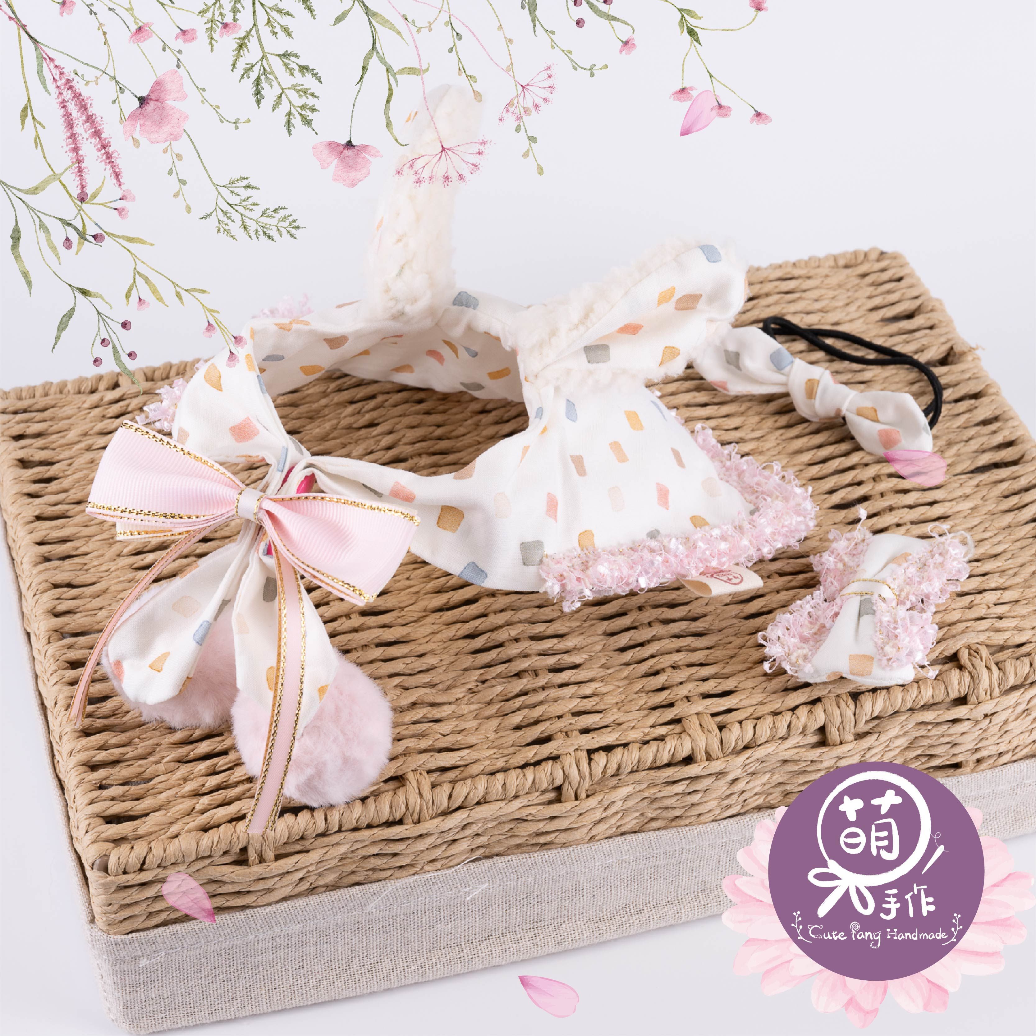 萌糖手作 嬌豔花精披風  氣質 寵物領巾 寵物脖圍 寵物項圈 寵物配件 ins風 熱銷 手工訂製